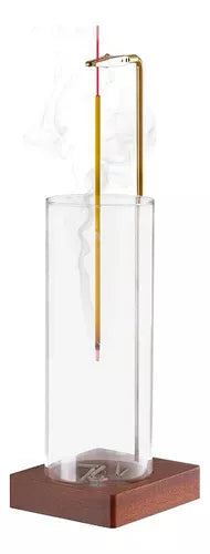 Glass and Wood Incense Holder - Elegance and Functionality